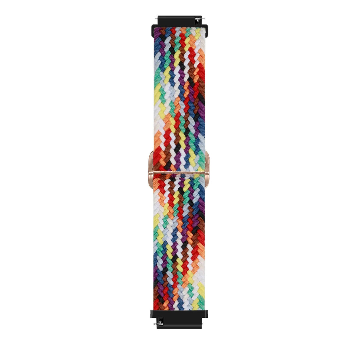 Nylon Adjustable Braided Strap, colourful, laid flat, joined, direct top view