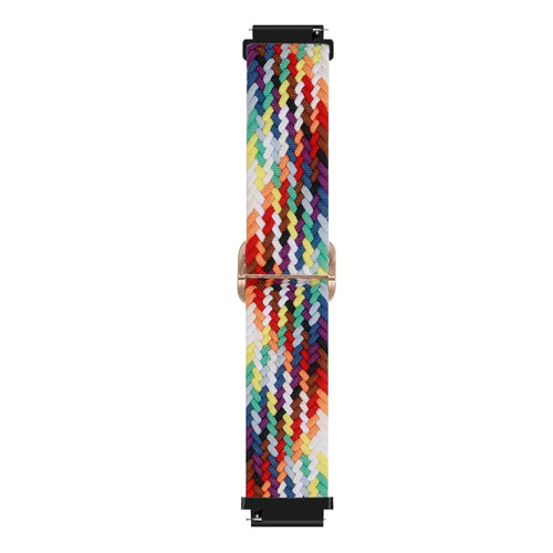 Nylon Adjustable Braided Strap, colourful, laid flat, joined, direct top view