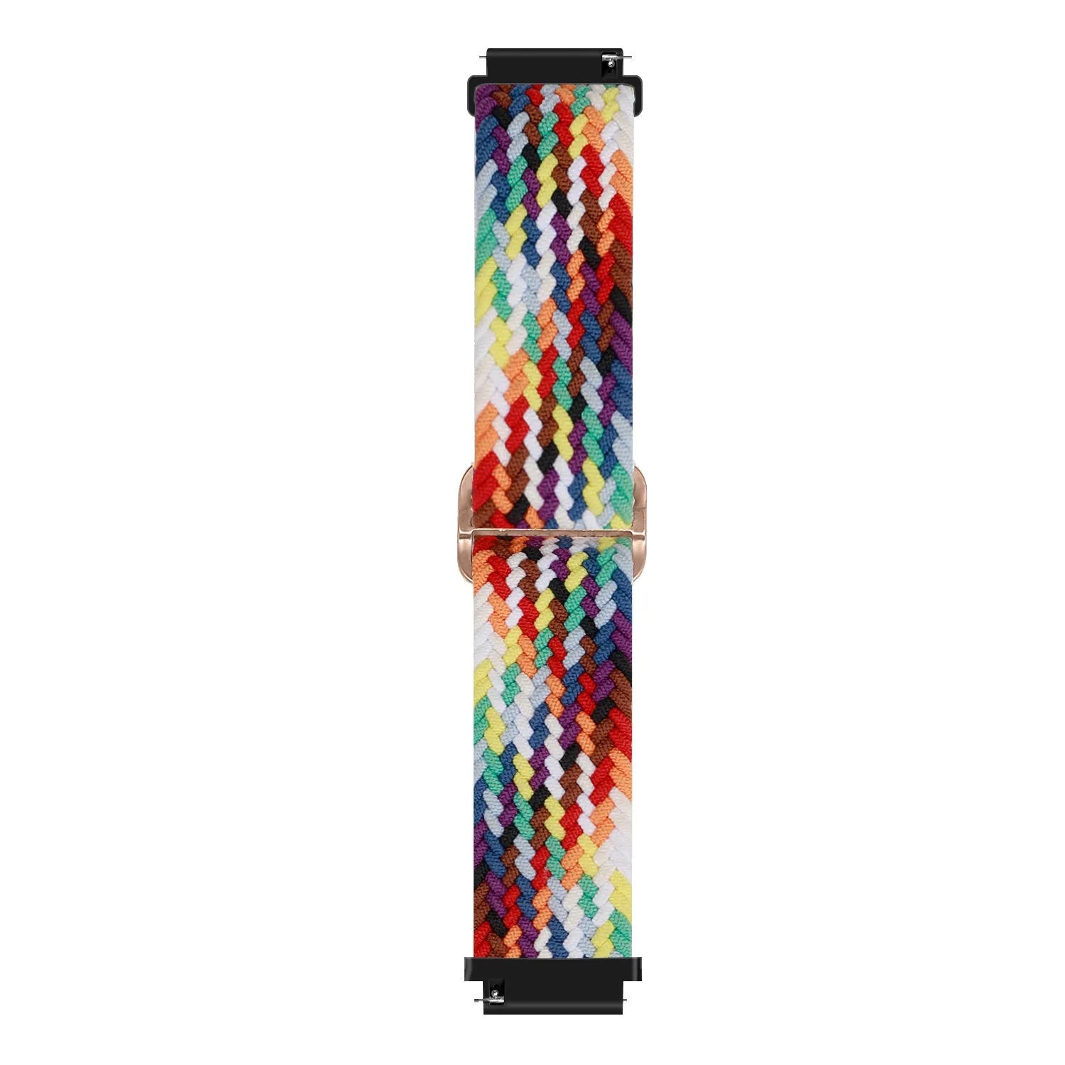 Nylon Adjustable Braided Strap, colourful, laid flat, joined, direct top view