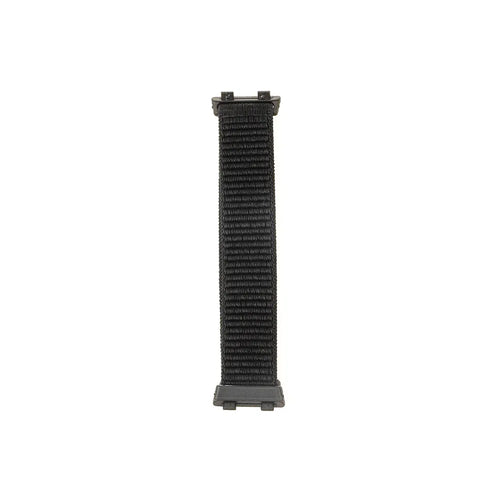 Nylon Strap, black, laid flat, joined, direct top view