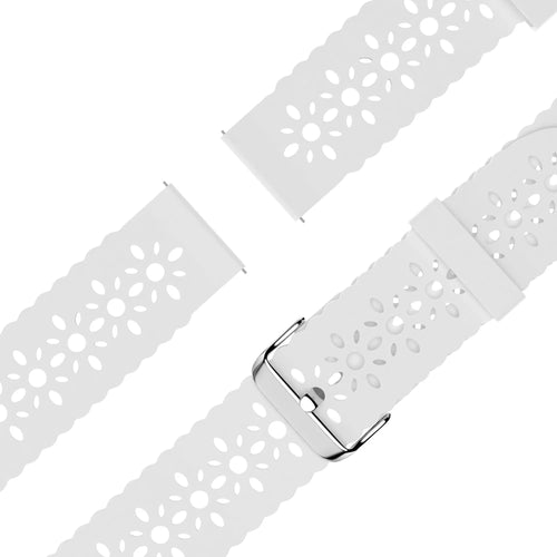 Patterned Silicone Strap, laid flat, separate parts, top and underside view