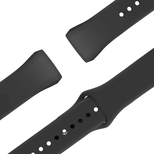 Silicone Sport Strap 'Deluxe', laid flat, separate parts, top and underside view