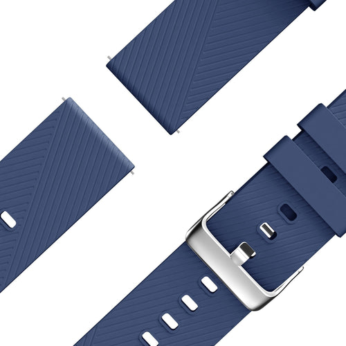 Silicone Strap 'Deluxe', laid flat, separate parts, top and underside view