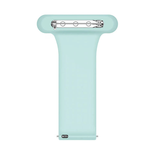 Silicone Nurse Fob, laid flat, separate parts, top and underside view
