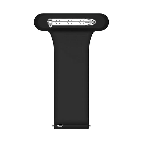 Silicone Nurse Fob, laid flat, separate parts, top and underside view