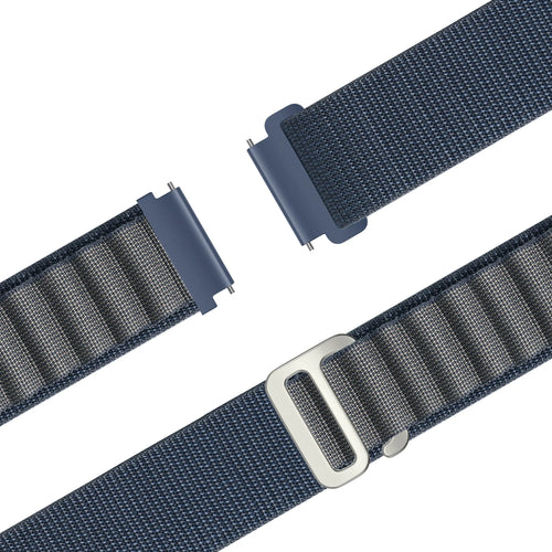 Nylon Alpine Strap, laid flat, separate parts, top and underside view
