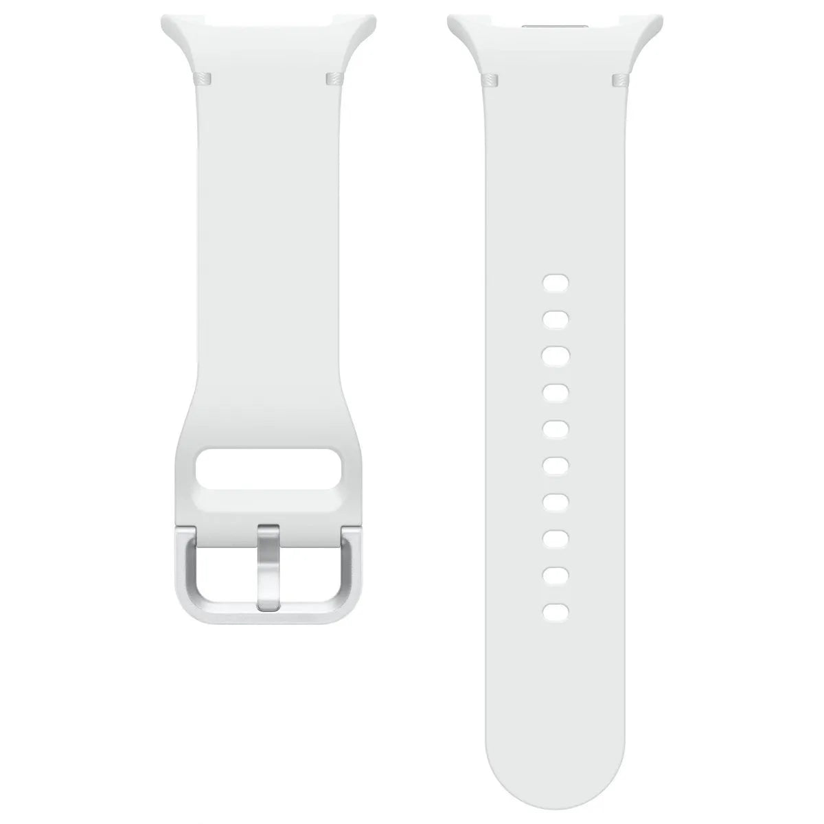 Silicone Sport Strap, laid flat, separate parts, top and underside view
