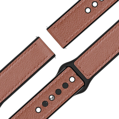 Bandz Bracelet cuir 'Hybrid' Garmin Vivomove Style (marron)