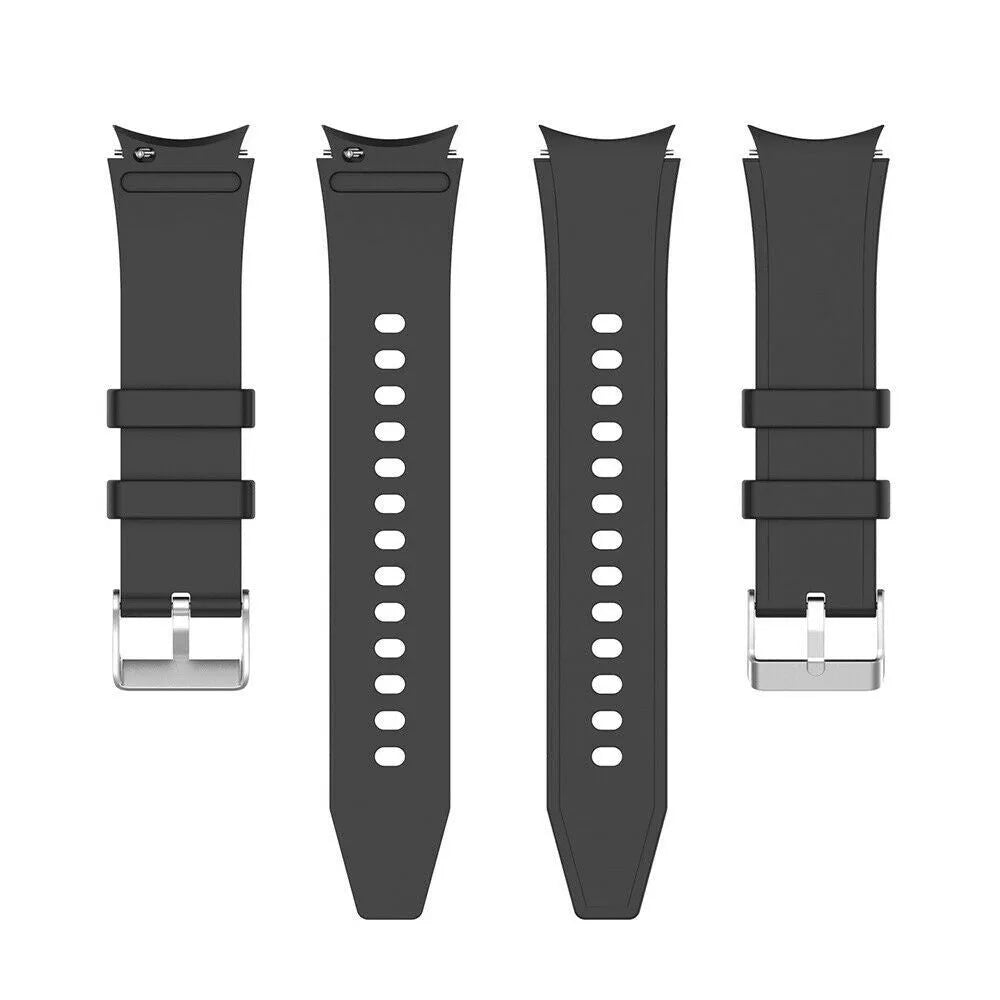 Silicone Strap 'Perfect Fit', laid flat, separate parts, top and underside view