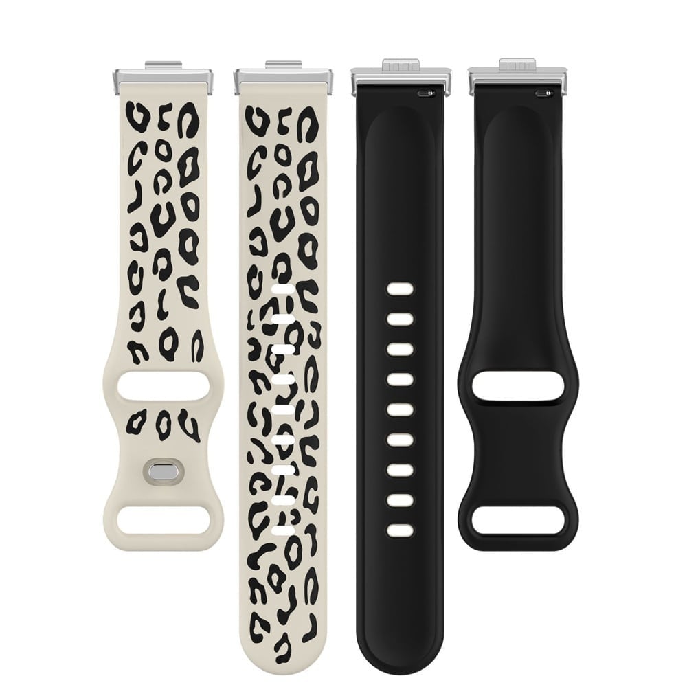 Bracelet silicone avec motif léopard Huawei Watch Fit 4 (lumière stellaire/noir)