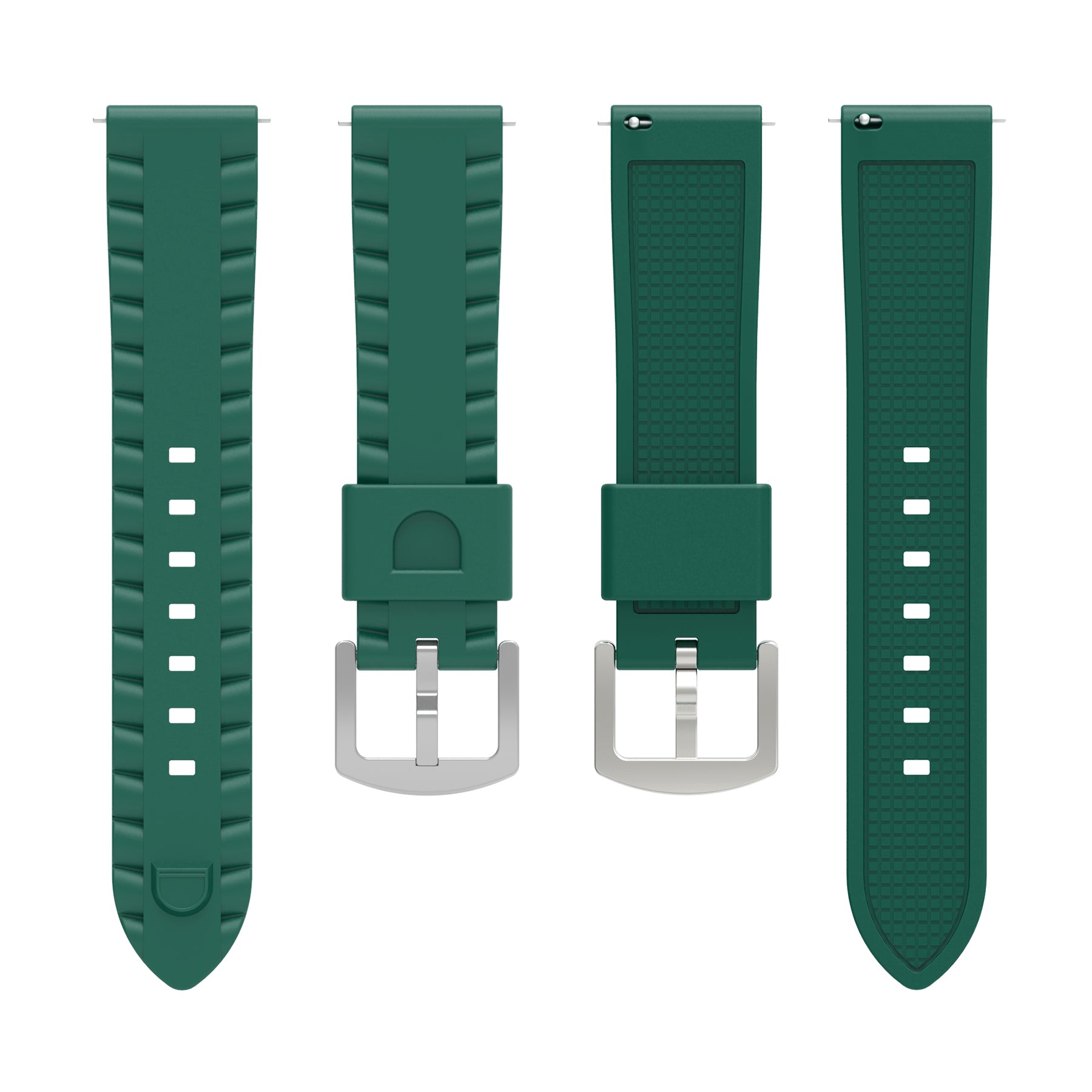 Bracelet silicone ondulé universel 24mm (verte)