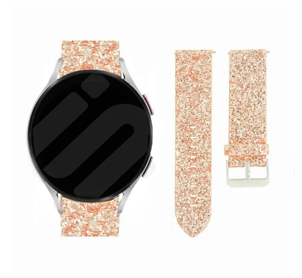 Bracelet cuir brillante Coros Apex 42mm (rose or)
