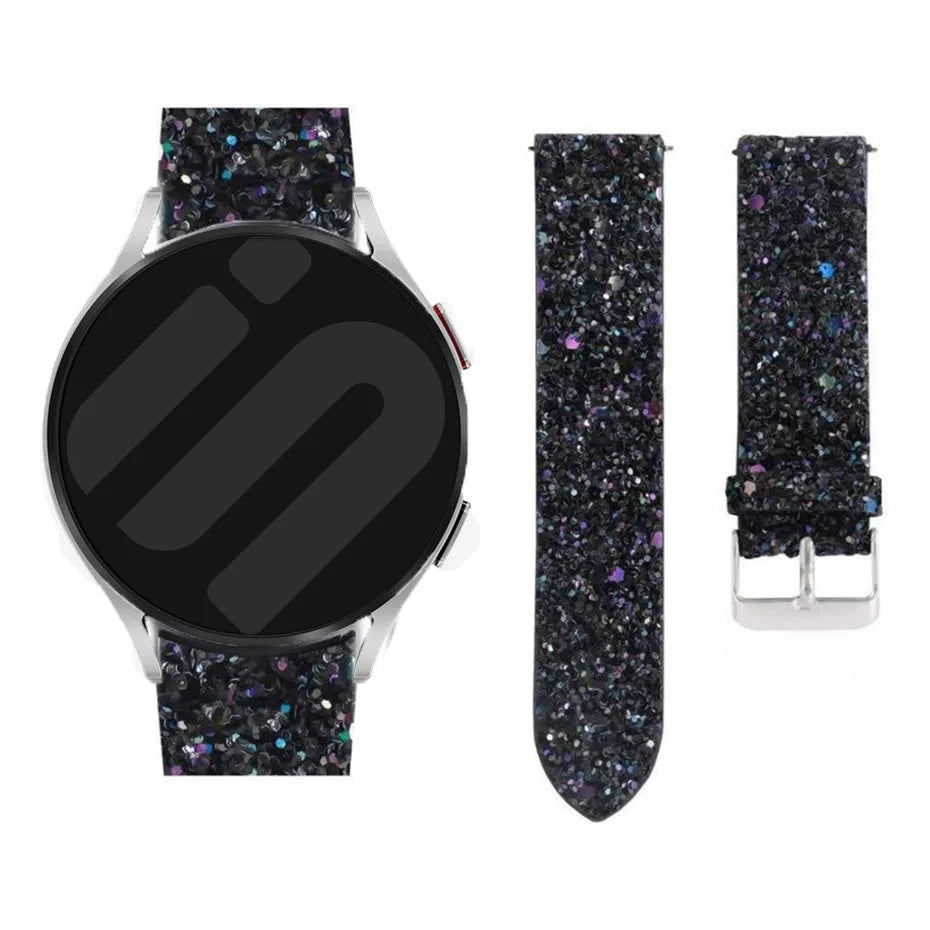 Bracelet cuir brillante Coros Apex 42mm (noir)