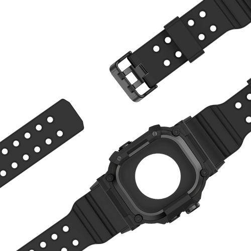 Bandz Bracelet TPU avec coque Apple Watch Ultra (noir avec noir)