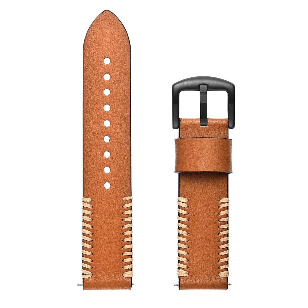 Bracelet en cuir cousu Honor Watch GS 3 (brun)