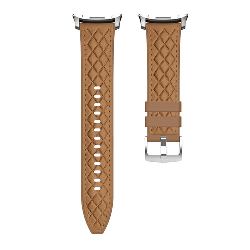 Samsung Galaxy Watch 8 - 44mm Diamond Leather Hybrid Strap (Brown)