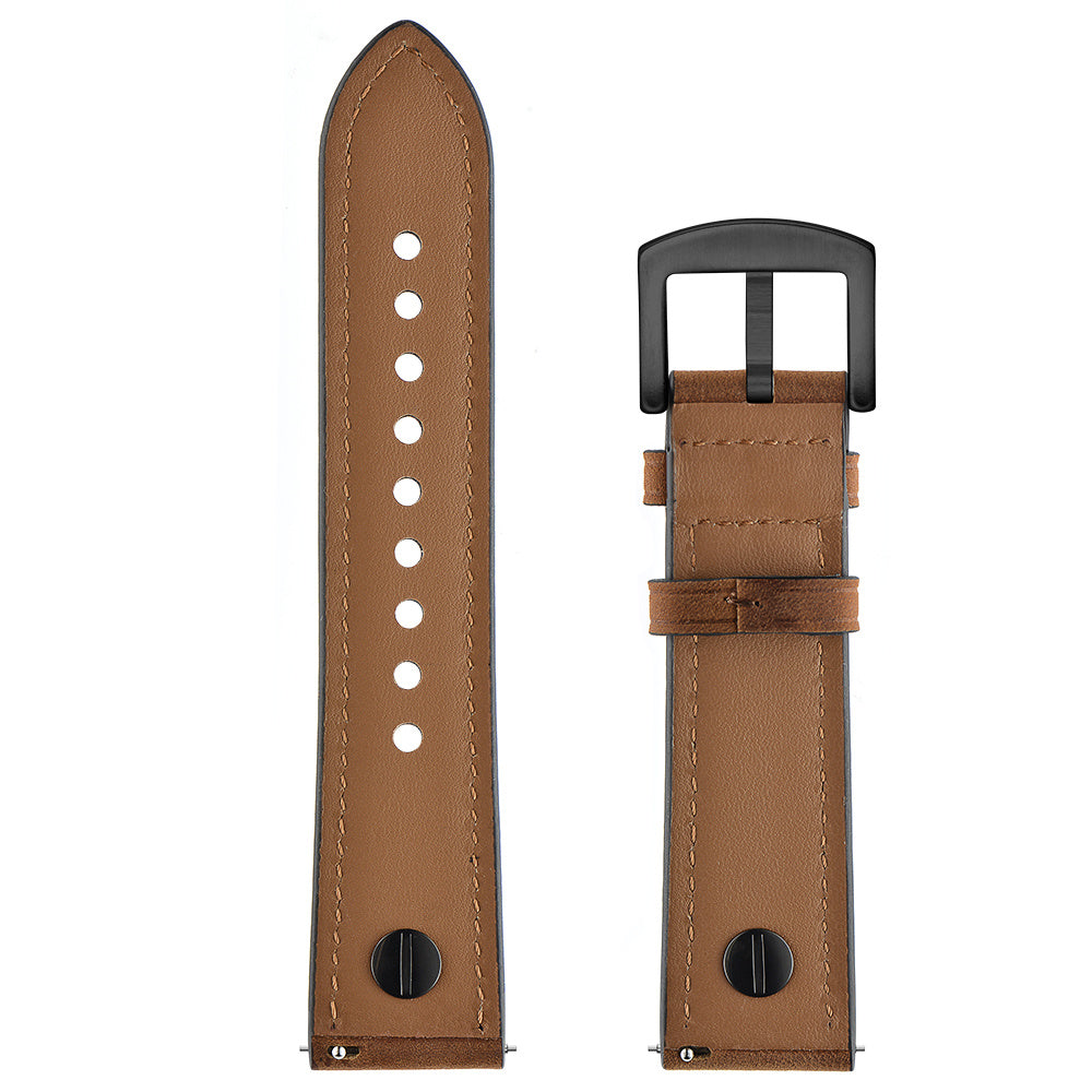 Bracelet cuir avec vis Xiaomi Watch S3 (marron foncé)