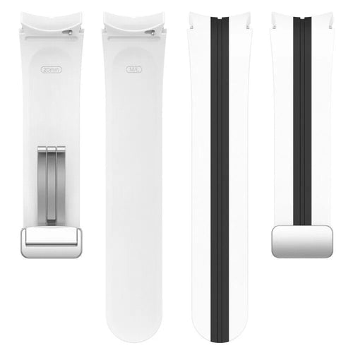 Silicone Magnetic Sport Strap, laid flat, separate parts, top and underside view