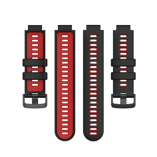Silicone Sport Strap, laid flat, separate parts, top and underside view