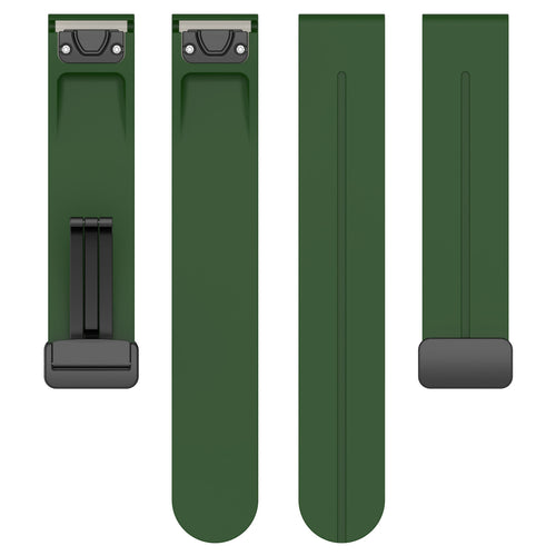 Bracelet silicone avec boucle-D Garmin Fenix 9 Pro - 47mm (vert militaire)