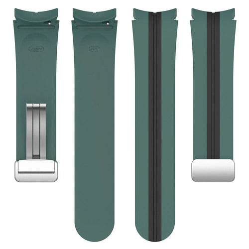 Silicone Magnetic Sport Strap, laid flat, separate parts, top and underside view
