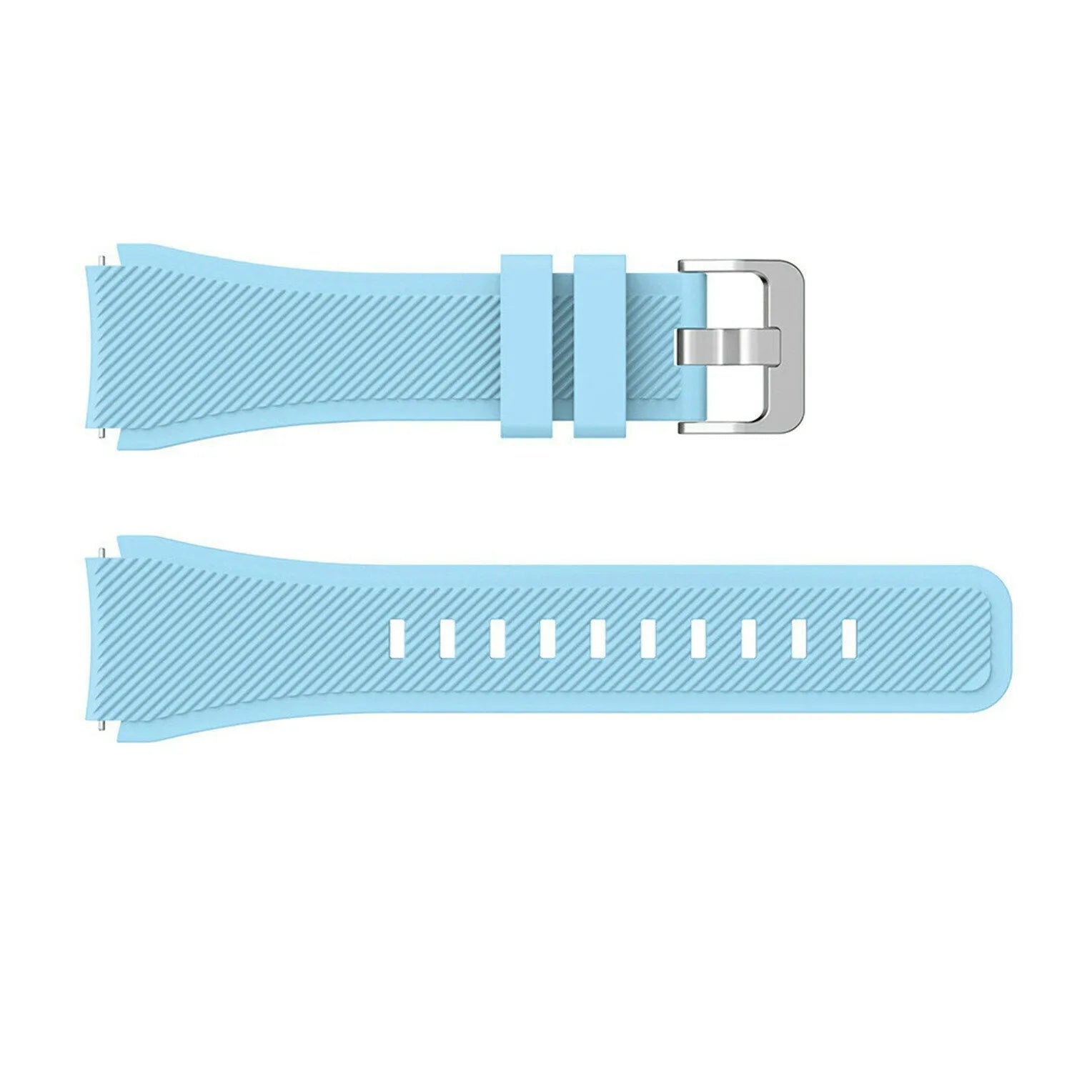 Twill Silicone Strap, laid flat, separate parts, top and underside view