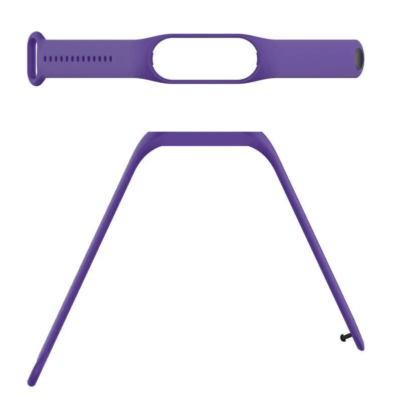 Silicone Strap, laid flat, separate parts, top and underside view