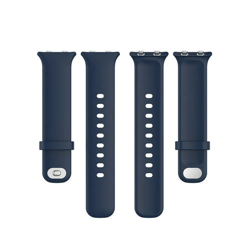 Silicone Strap, laid flat, separate parts, top and underside view
