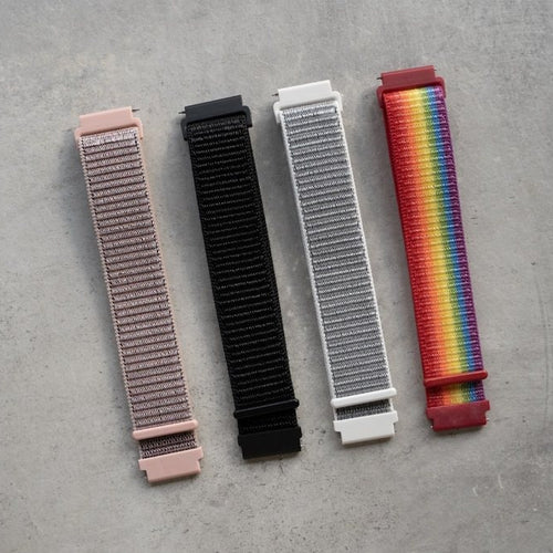 Nylon Strap, laid flat, separate parts, top and underside view