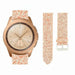 Bracelet cuir pailleté Samsung Galaxy Watch 42mm (or rose)