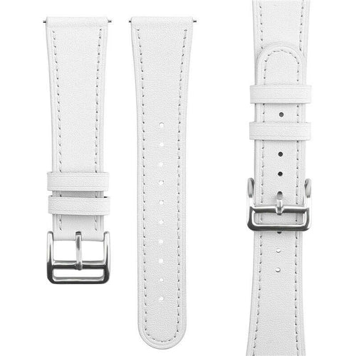 Bracelet montre cuir moderne 22mm - universal (blanc)