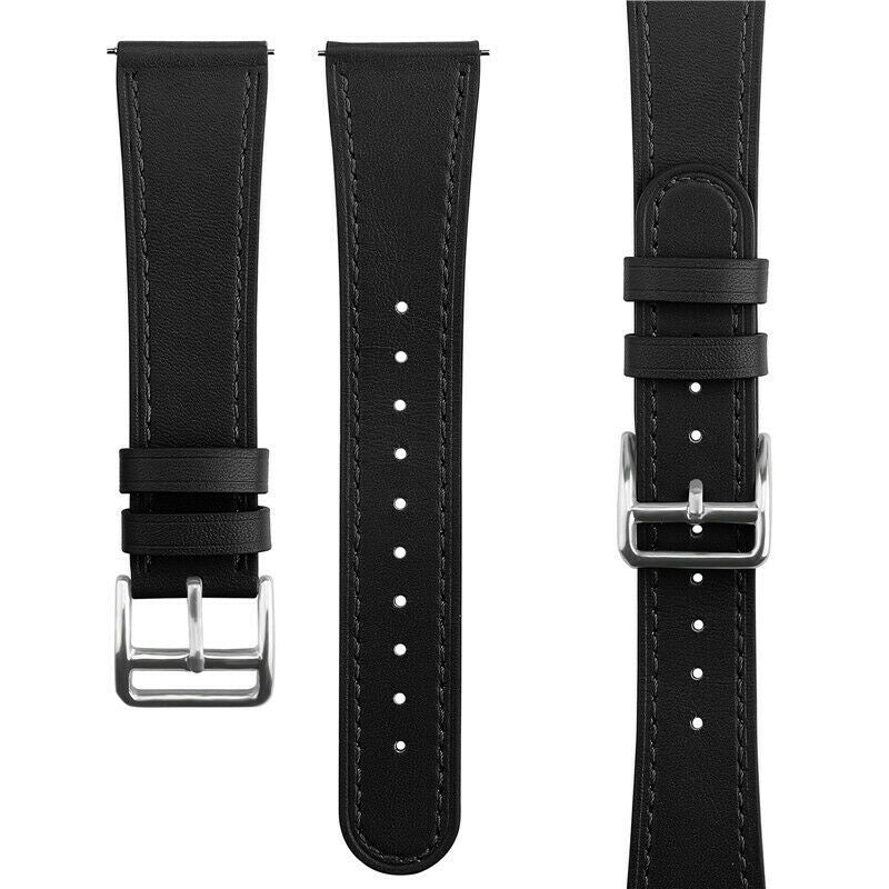 Bracelet montre cuir moderne 20mm - universal (noir)