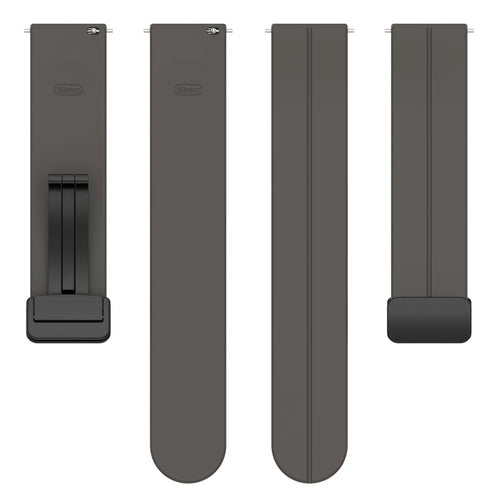 D-Buckle Silicone Strap, laid flat, separate parts, top and underside view
