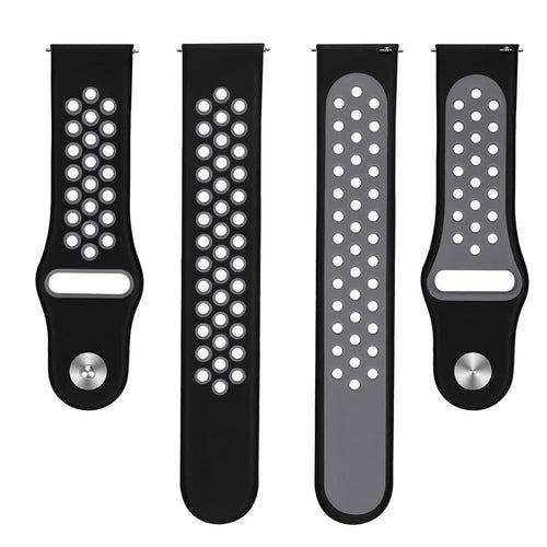 Silicone Sport Strap, laid flat, separate parts, top and underside view