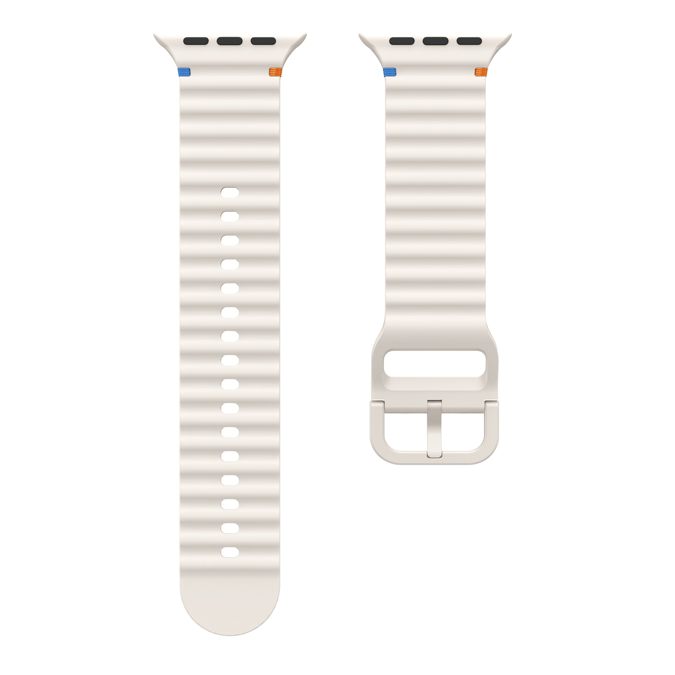 Bracelet silicone ondulé Apple Watch Ultra (lumière stellaire)