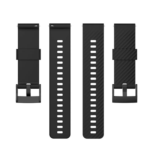 Silicone Strap, laid flat, separate parts, top and underside view