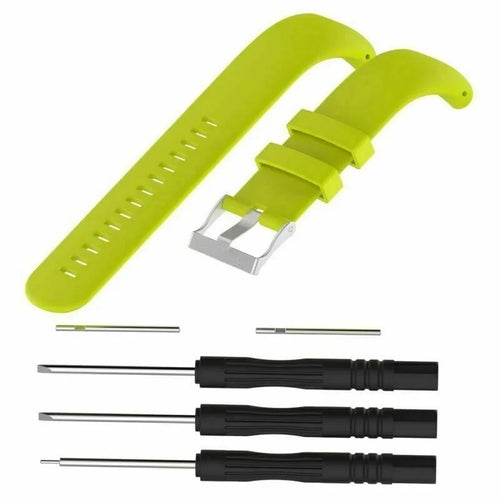 Silicone Strap, laid flat, separate parts, top and underside view