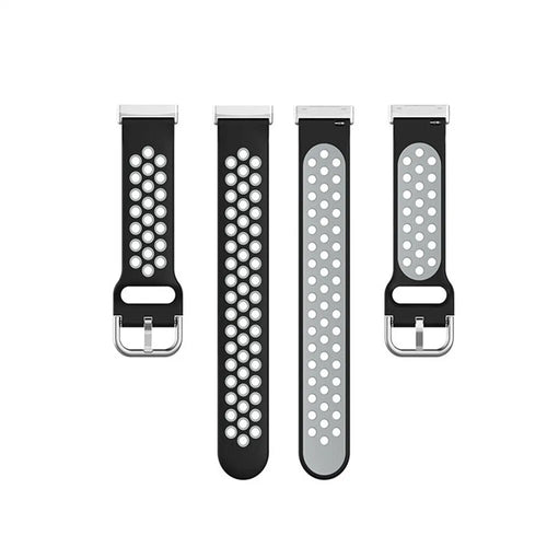 Silicone Sport Strap, laid flat, separate parts, top and underside view