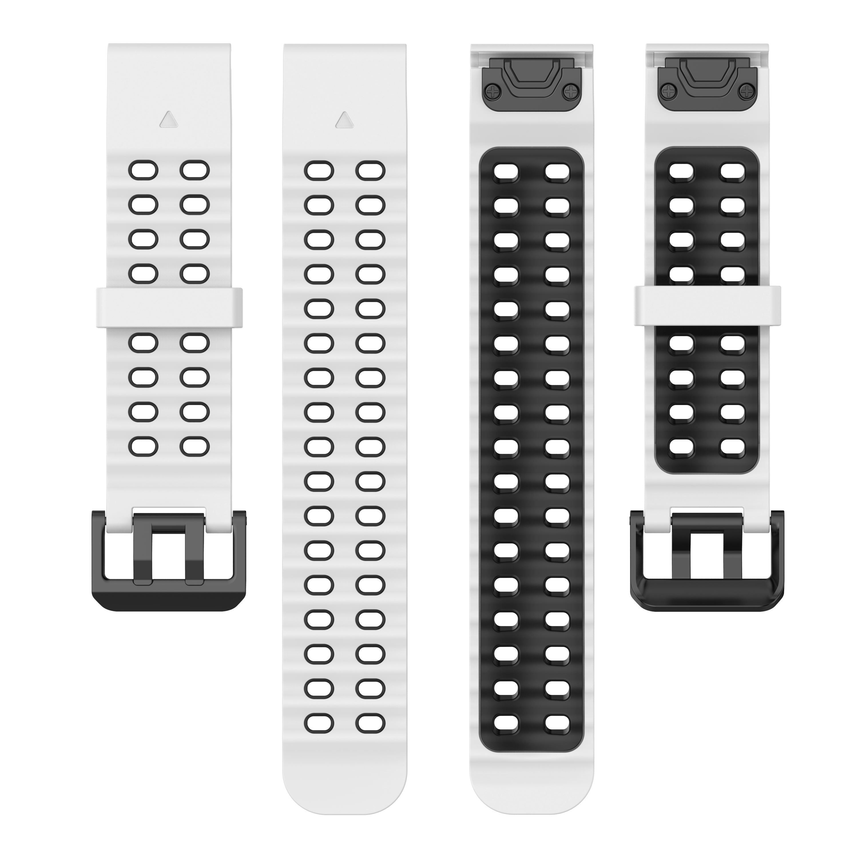 Bracelet sport ondulé Garmin Fenix 8 - 47mm (blanc/noir)