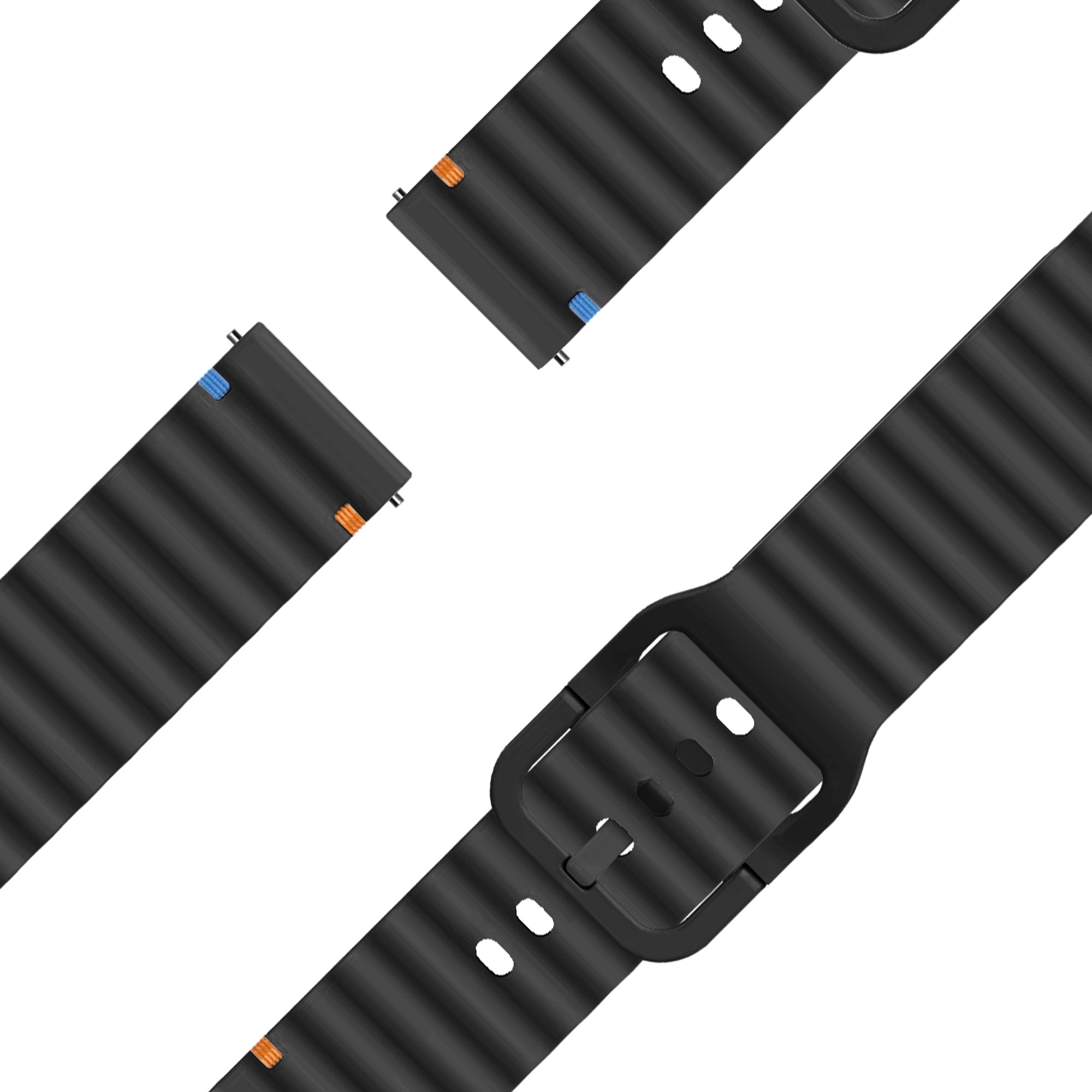 Bandz Bracelet silicone ondulé Garmin Bounce 2 (noir)