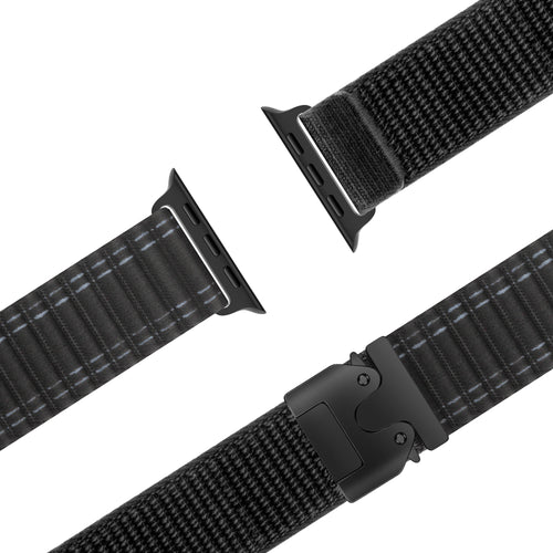 Bandz Bracelet nylon 'Deluxe' boucle en P Apple Watch Ultra (noir)