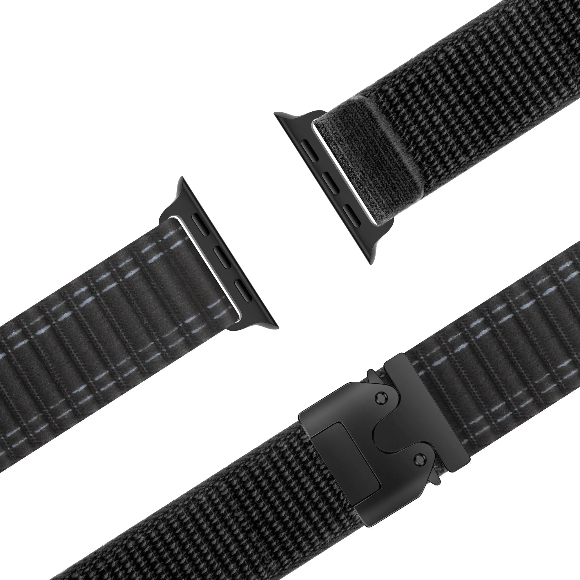 Bandz Bracelet nylon 'Deluxe' avec P-buckle Apple Watch (noir)