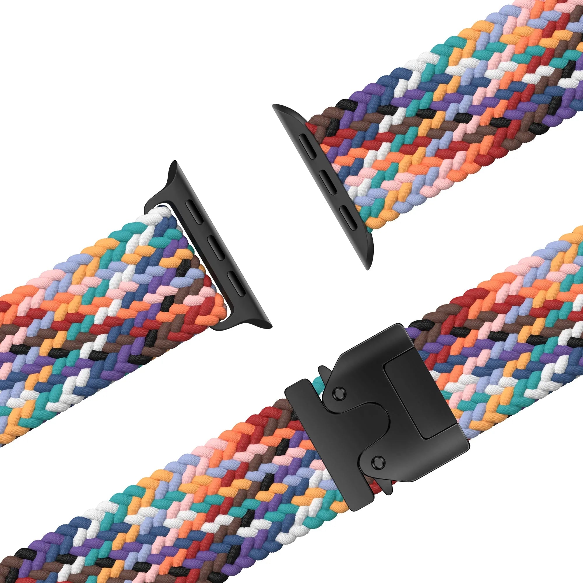 Bandz Bracelet nylon tressée avec P-buckle Apple Watch (arc-en-ciel)