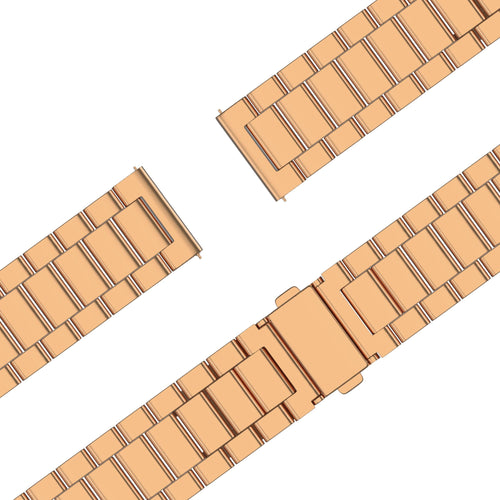 Steel Strap 'Classic', rose gold, laid flat, joined, 45° top view