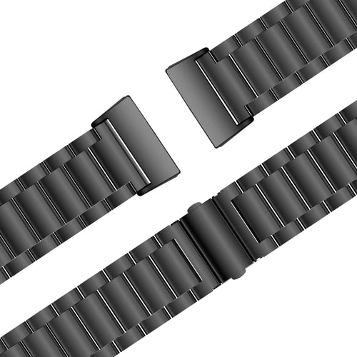 Steel Strap 'Classic', black, laid flat, joined, 45° top view