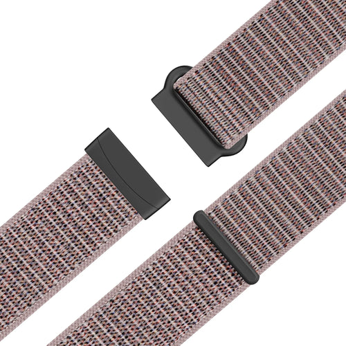 Nylon Loop Strap, pink, laid flat, joined, 45° top view