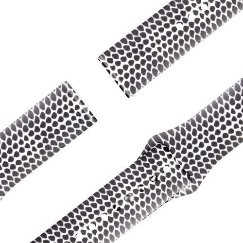 Silicone Patterned Strap, laid flat, joined, 45° top view