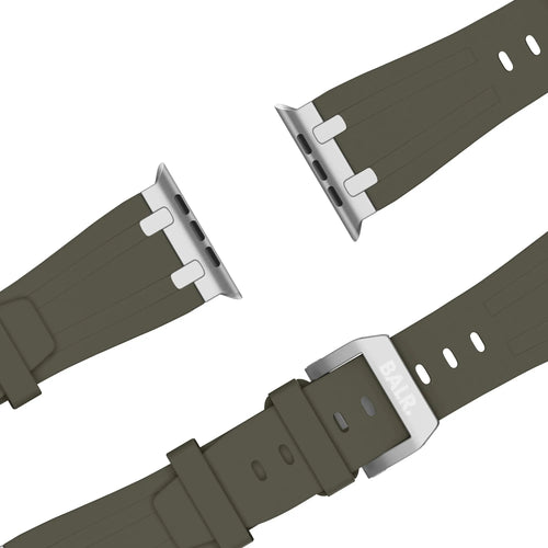 Liquid Silicone Strap, laid flat, joined, 45° top view