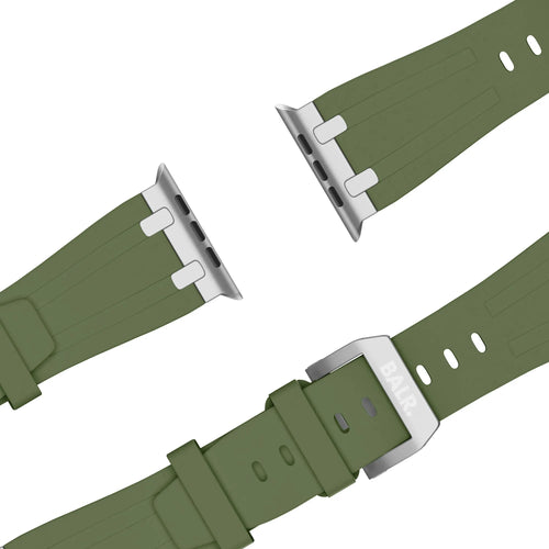 Liquid Silicone Strap, laid flat, joined, 45° top view