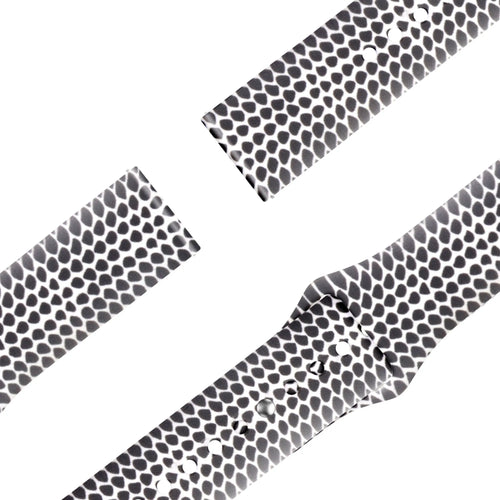 Silicone Patterned Strap, laid flat, joined, 45° top view